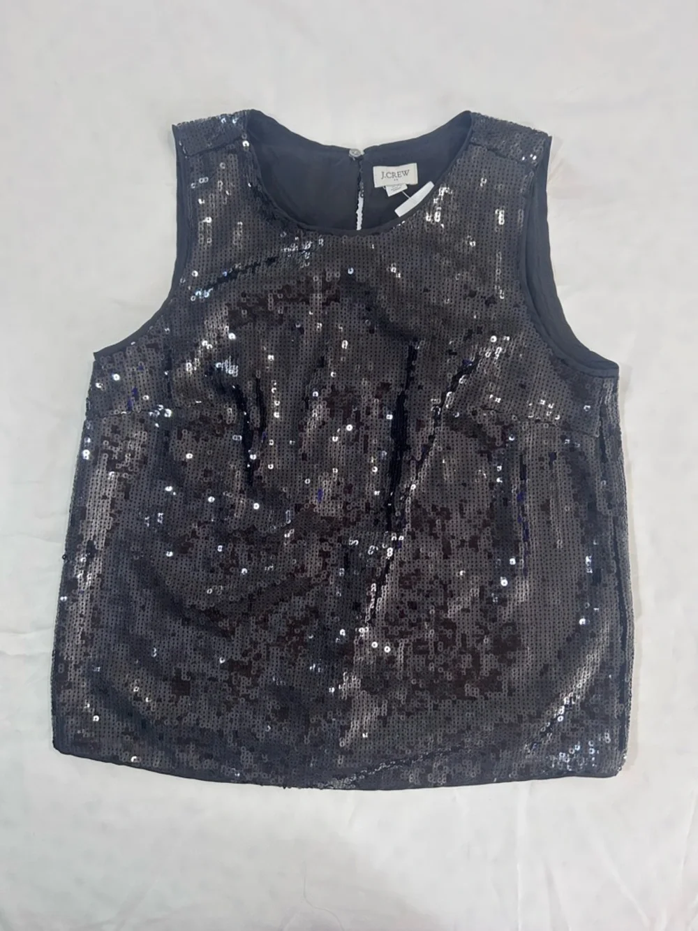 J.Crew jet black sequin sleeveless evening top. XS